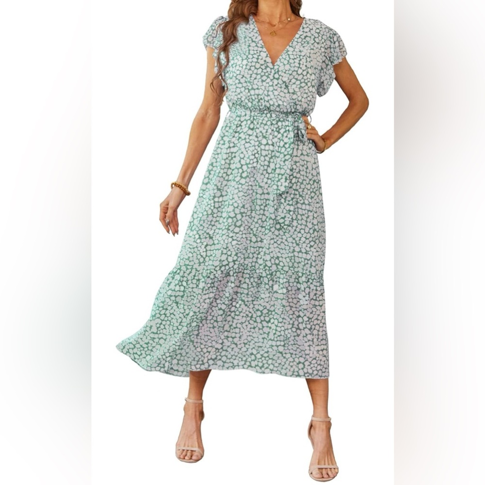 Green Floral Maxi Dress